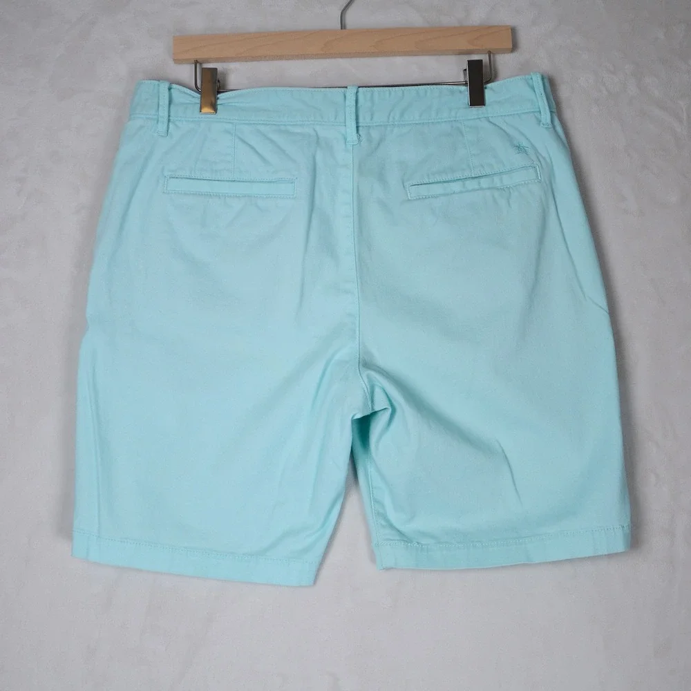 Original Penguin Mens Chino Shorts Seafoam Blue Size 34 Cotton Stretch 7 Inseam